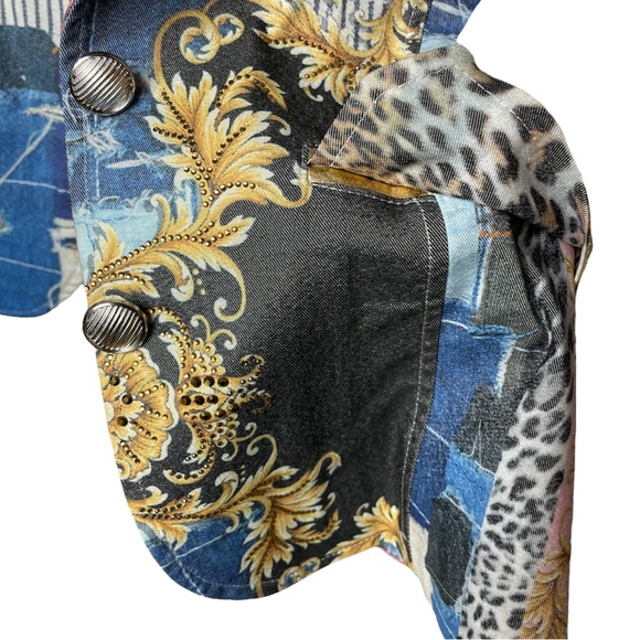 NICE Istanbul Couture Graphic and Rhinestone Blazer - Picture 9 of 12